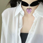 Fashion Velvet Choker Heart Crystal Pendant Necklaces Black Velvet Clavicle Chain Necklace Simple Velvet Women Jewelry — image 7 of 9