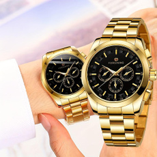 Automatic Mechanical Watch for Men - Gold Black Stainless Steel Case with 3 Subdials, Date, Chronograph Sports Business Watch — image 3 of 16