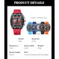 Luxury Chronograph Watches For Mens Rubber Strap Black Waterproof Date Analog Quartz Watch — image 9 of 9