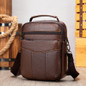 Genuine Leather Messenger Bag - Black, Multi-Compartment, Adjustable Strap, Ideal for Men's Daily Commute, Business, Travel — image 25 of 29