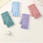 Fashion Gloves Solid Color Knitted Gloves Half Finger Gloves for Office Workers — image 14 of 15