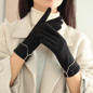 1 pair of thermal gloves, suitable for girls in winter, velvet, windproof and cold-proof temperament, elegant touch-screen split-finger gloves, left and right hands — image 13 of 22