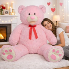 6ft Teddy Bear Giant Teddy Bear Stuffed Animal with Embroidered Paws Holiday Valentine's Toy Gift for Girlfriend Kids 72 inches Pink — image 3 of 9