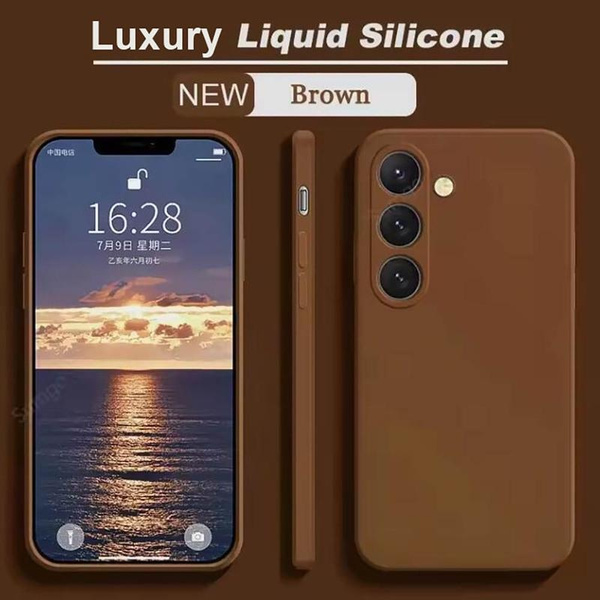 Colorful Liquid Silicone Case For S22 S23 S24 FE Plus Samsung Galaxy S25 S24 S23 S22 UItra Bracket Phone Cover — image 1 of 22