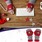 Autumn and winter heart-shaped contrasting color retro warm fashion finger gloves — image 18 of 20