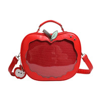 Preppy Styles Crossbody Bag for Pin Display Apples Shape Itabag PU Leather Shoulder Bag Sweet Backpack Messenger Bag — image 2 of 14