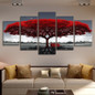 Five Panels Sunset Tree Modern Abstract Red Green Mysterious Wall Art Canvas Posters Prints unframed Wall Pictures Paintings Artwork Posters for Home Living Room Bedroom Decorations — image 6 of 11