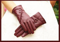 New Winter Ladies Leather Gloves Leather Lace Touch Gloves Warm  Cycling Gloves(3 Colors) — image 10 of 21