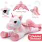 43 Inch Rainbow Pink Unicorn Stuffed Animal With Wing, Giant Stuffed Unicorn Plush Toys For Girls Kids Boys Women,Soft Plushie Gifts For Valentines Day,Valentine, Birthday Party — image 5 of 7