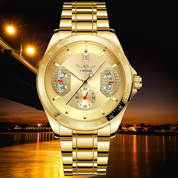 Luxury Automatic Mechanical Watch for Men, Big Dial Tourbillon Chronograph with Tachymeter, Waterproof Custom Stainless Steel Wristwatch — image 1 of 11