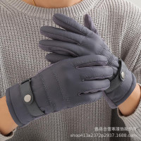 Touchscreen Winter Gloves for Men – Fleece-Lined Windproof Driving & Riding Gloves in Suede Fabric — image 2 of 10