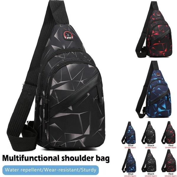 Personalized Pattern Multifunction Shoulder Crossbody Bag for Men Short Travel Messenger Chest Bag Light Outdoor Sport Recreation Lovers Single Shoulder Bag — image 1 of 29