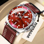 Luxury Trendy Man Wristwatch Square Dial Waterproof Luminous Date Week Men Watch Simple Business Quartz Leather Men's Watches Reloj — image 4 of 31