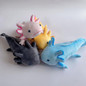 Cute Axolotl Soft Stuffed Plush Toy Realistic Simulation Ambystoma Mexicanum Pink Dinosaur Animal Model Doll For Kids Audlt Gift — image 7 of 15