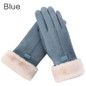 1 Pair Winter Warm Soft Comfortable Suede Wool Gloves Touch Screen Full Finger Gloves Outdoor Sports Gloves Furry Gloves Winter Cold Gloves — image 8 of 13