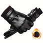 1Pair Winter Men Gloves PU Leather Gloves, Thick Lined Warm Touchscreen Gloves, Winter Fashion Gloves Sport Gloves — image 4 of 16