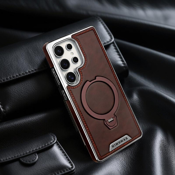 360 ° Rotating Bracket Leather Case,For Samsung Galaxy S24 S23 S25 Ultra S25Edge Wireless Charging Phone Protective Back Cover — image 1 of 13