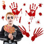 Horror Halloween Decoration Wall Stickers Bloody Fingerprint Blooding Handprint Foot 3D Wallpaper Waterproof Floor Door Decor — image 14 of 15
