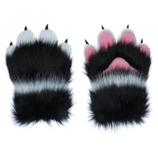 Boys Girls Cartoon Paw Shape Gloves Plush Mittens — image 3 of 9