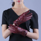 New Winter Ladies Leather Gloves Leather Lace Touch Gloves Warm  Cycling Gloves(3 Colors) — image 6 of 21
