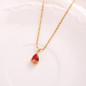 Water Drop Pendant Necklace Stud Earrings Woman 18K Yellow Gold Filled Womens Jewellery Red Crystal Jewellery Set — image 6 of 8