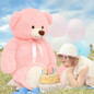 52 Inch Giant Teddy Bear Stuffed Animal, Pink Big Teddy Bear Plush Toys For Girlfriend, Kids, Life Size Large Bear Plushies Gift For ValentineS Day, Valentine, Birthday — image 7 of 8