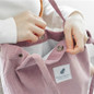 High Capacity Women Corduroy Tote Ladies Casual Shoulder Bag Foldable Reusable Shopping Beach Bag — image 13 of 14