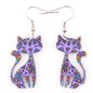 Bonsny Cute Lovely Cat  Earrings Acrylic Printing Patterns 2017 New Design Drop Earrings For Girls Woman Jewelry — image 12 of 20