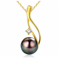 Tahitian Black Pearl Necklaces for Women - Anniversary, Birthday, Valentines Day Gifts for Wife, Girlfriend, Mom - 925 Sterling Silver Genuine Real Pearl Jewelry - Regalo de Aniversario para Esposa - Collar de Perlas para Mujer — image 2 of 8