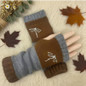 Autumn and winter heart-shaped contrasting color retro warm fashion finger gloves — image 37 of 42