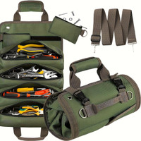 1 Pc Heavy-Duty Rolling Tool Kit - Multifunctional Electrician and Mechanic Storage Bag, Ideal Father's Day Gift, Suitable for Outdoor Storage Box, Cabinet, Shelf — image 2 of 11