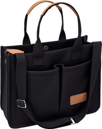 Tote Bag for Women With Compartments,Large Canvas Tote Women's Purse Crossbody Bags Work Laptop Book Bag Satchels Handbags — image 2 of 7
