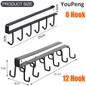 Kitchen Cabinets Ceiling Storage Hook With 6/12 Hooks Desk Cabinets Organizer Hanging Rack Organizer Kitchen Hanging Tool — image 4 of 18