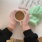 Winter Warm Gloves Stretchy Mittens Adult Coral Velvet Solid Color Full Finger Gloves Skiing Gloves for Cold Weather — image 13 of 33