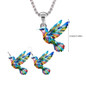 Cute Hummingbird Pendant Necklace Earrings Colorful Charm Jewelry Set for Her — image 4 of 10