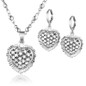 Women's Fashion Silver Gold Plated Women Classic Heart Pendant Necklace Earrings Jewelry Set for Wedding — image 4 of 12