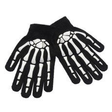 1 Pair Skeleton Gloves Unisex Claw Ghost Bone Knitted Mittens — image 3 of 11