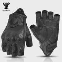 ELLSWEITA Motorcycle Gloves: Genuine Leather, Anti-Slip & Touchscreen Compatible for Riding — image 2 of 11