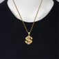 3mm Stainless Steel Chain Fashion Women Men's Hip Hop Iced Out US $100 Dollar Gold Color Pendant Necklace Jewelry — image 10 of 12