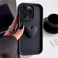 Cute INS 3D Love Heart Silicone Phone Case For iPhone 11 12 13 14 15 Pro Max XS XR 7 8 Plus SE 2020 Shockproof Candy Cover — image 2 of 5