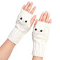 Knitted Half Finger Gloves Owl Pattern Gloves Fingerless Thumb Hole Gloves — image 4 of 15