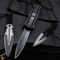 MEN 'S Gear Double Action Hidden Tactical Self Defense Assist Opening Fold Camping Hunting Survival Knife With Two Ninja Throwing Knives Set — image 11 of 12