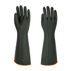 Heavy-Duty Latex Chemical Resistant Gloves - Reusable Long Rubber Dishwashing Gloves With Forearm Protection For Men - Waterproof, Industrial Safety Gear,181 Pair — image 3 of 8