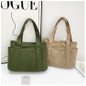 Stylish Corduroy Tote Bag for Women Large Capacity Commuter Shoulder Bag Minimalist Design Crossbody Bag Fashionable and Versatile — image 35 of 61