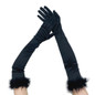 Feather Cuffs Long Sleeve Gloves Banquet Dress Gloves Solid Color Warm Satin Elastic Summer Spring Driving Gloves CAD — image 19 of 19