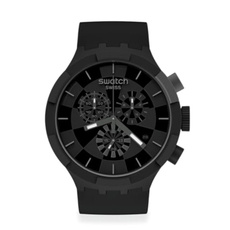 Big Bold Chrono Unisex Watch Casual Plastic Black Automatic Waterproof Checkpoint Black — image 3 of 7