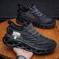 Men's fashion breathable lace-up knitted sneakers, various colors, casual outdoor running and walking shoes, lightweight men's shoes — image 12 of 16