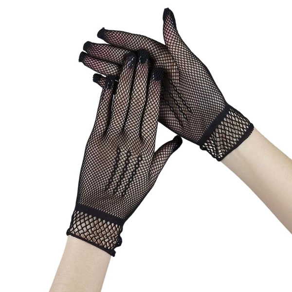 Breathable Evening Party Gloves Stretchy Fishnet Gloves for Wedding Ceremony — image 1 of 12