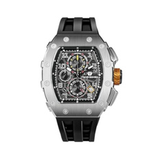 Mens Watches Luxury Tonneau Watches For Men Waterproof 50M Analog Replica Watch Chronograph Calendar Date MenS Dress Business Work Watch Diver Large Square Face Wristwatch — image 3 of 9