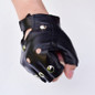 Men Unisex Artificial Leather Half-Finger Gloves Theatrical Punk Hip-Hop Driving Motorcycle Performance Party Fingerless Mittens BEW — image 12 of 14